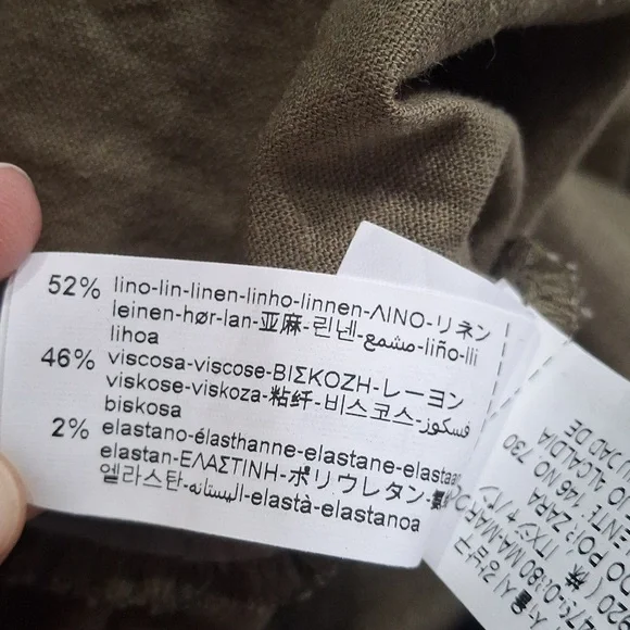 ZARA RUCHED ASYMMETRICAL LINEN BLEND DRESS - Picture 6 of 14